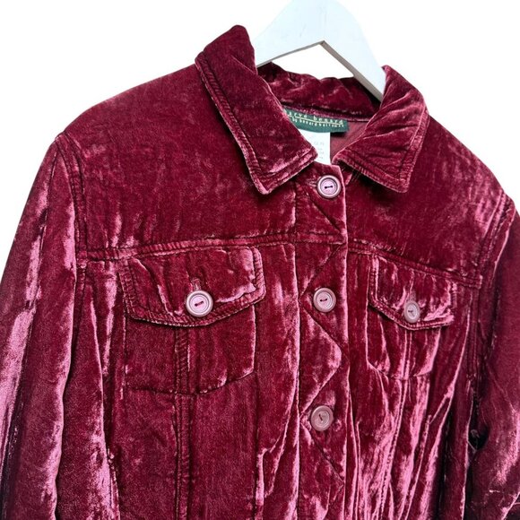 Harve Benard Red Velvet Jean Jacket Size 16 Womens Evening Holiday Party NWT - Picture 2 of 10